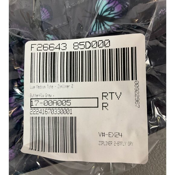 Lug Zipliner Medium Tote Bag - Unisex, Butterfly Grey, Zipper Closure, Stylish D - Picture 1 of 10